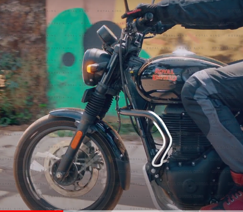 Negro "Protector de motor grande y protector de sumidero plateado para Royal Enfield Hunter 350" - Imagen 8 de 9