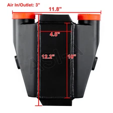 Universal 12.2"x 11.8"x 4.5" Water to Air Intercooler 3" Air In /Outlet NPT 1/2