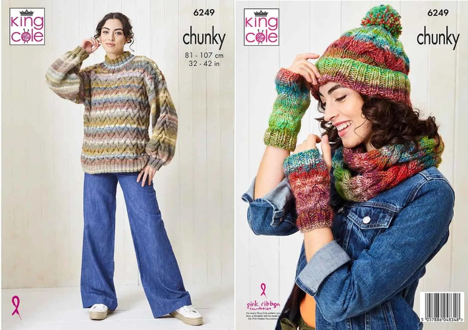 King Cole Ladies Chunky Knitting Pattern Sweater Cowl Hat & Hand Warmers 6249 - Image 3
