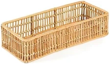 Rattan Woven Bathroom Organizers & Storage, Caddy Accessory for Bathroom Shelves