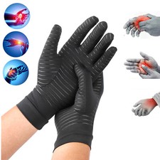 1 Pair Copper Arthritis Compression Gloves Hand Support Joint Pain Relief Sports