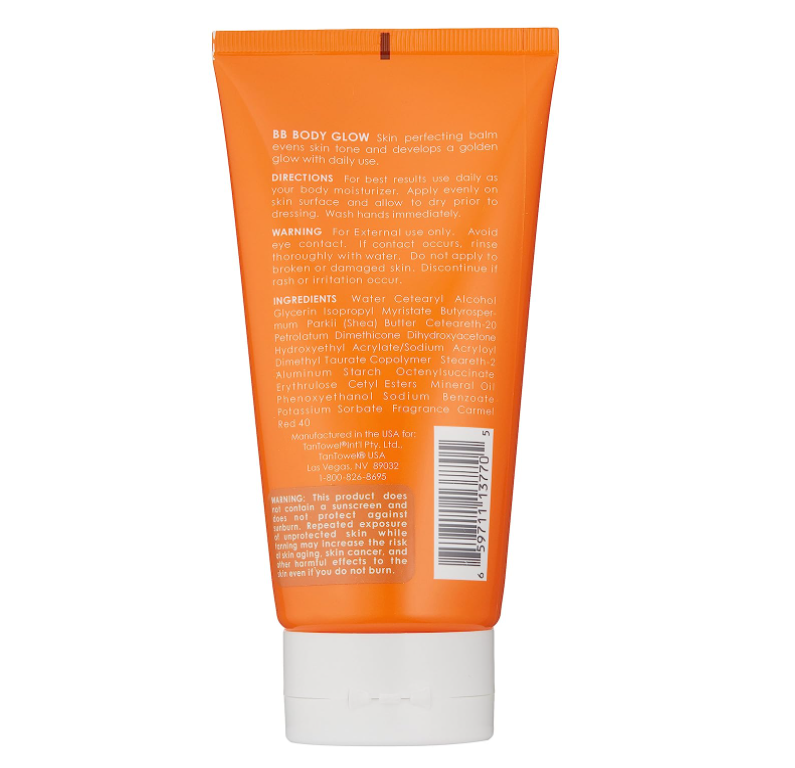 Tan Towel Body Glow BB Cream. SelfTanning Body Perfecting Cream, 5.7
