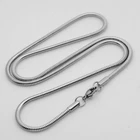 DIY Stainless Steel Silver Round Snake Pendant Chain Necklace Women Men 16-30''