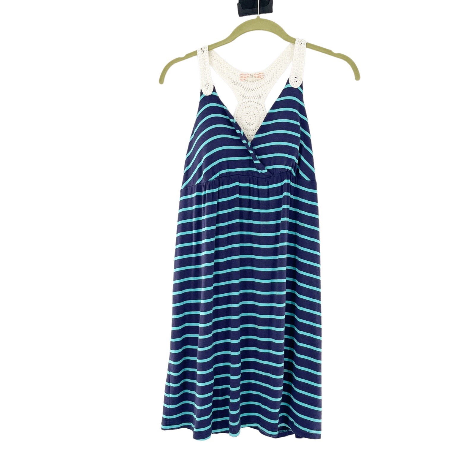 Pink Republic Sundress Medium Crochet Racerback Padded Striped Dress mermaidcore-image