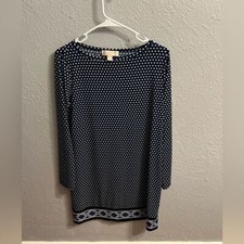 Women's blue white black dress petite large Michael Kors