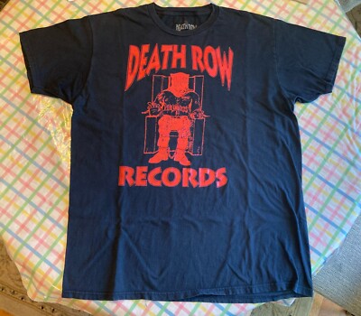 Original Label Death Row Records Mens Red Logo T-Shirt Black Size