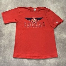 Vintage 90s St Louis Cardinals Shirt Size L Single Stitch Logo 7 Embroidered