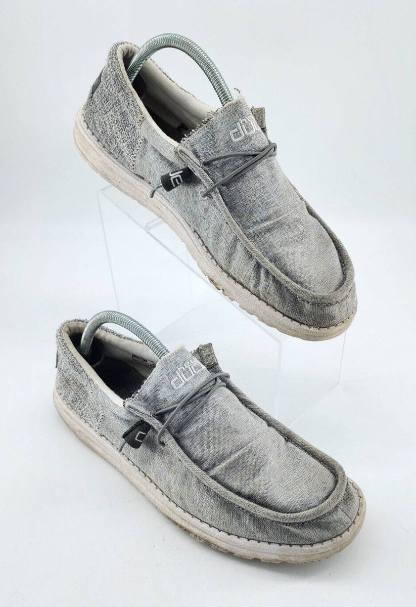 ?HEY DUDE?STYLE WALLY-FUNK MAGNETITE MEN 11 CUSTOM LEATHER TEXANS GUC?GREY? Hey Dude Wally Funk Magnetite main image 2