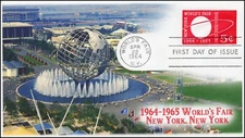 AO-U546-1, 1964, New York Worlds Fair, First Day Cover, Add-on Cachet, 5 cent,