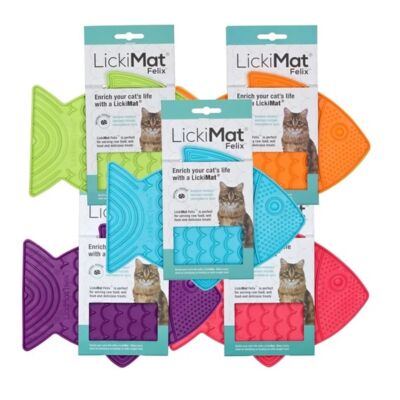 LickiMat Felix Cat - 22 x 16 cm Leckmatte, Katze, Hund, Futter, Napf div. Farben