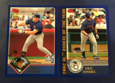 2003 Topps #40 #707 Eric Hinske Lot 2 w Rookie Gold Cup Blue Jays Hot !