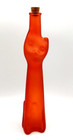 Happy Cat Orange Glass Empty Wine Bottle German Reisling Decorative Vase/Bottle