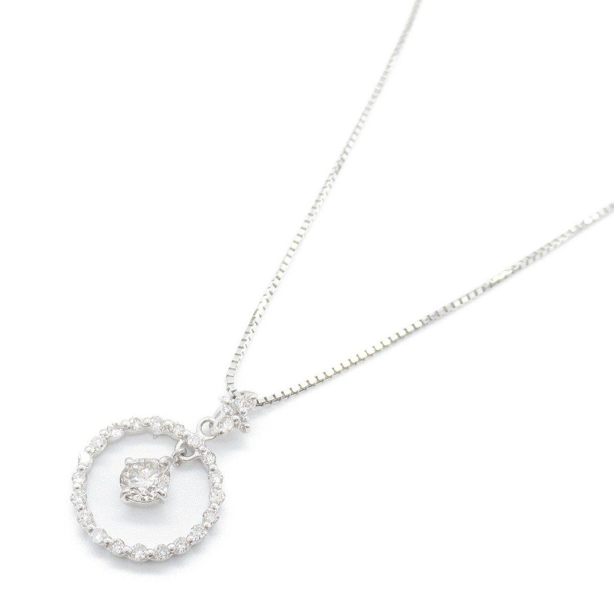 JEWELRY Diamond Necklace Pendant K18 WG White Gold Clear Used | eBay
