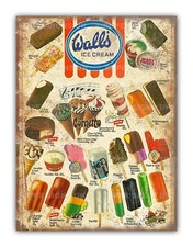Retro Walls Ice Cream Style Metal Garage Sign Garden Bar Kitchen