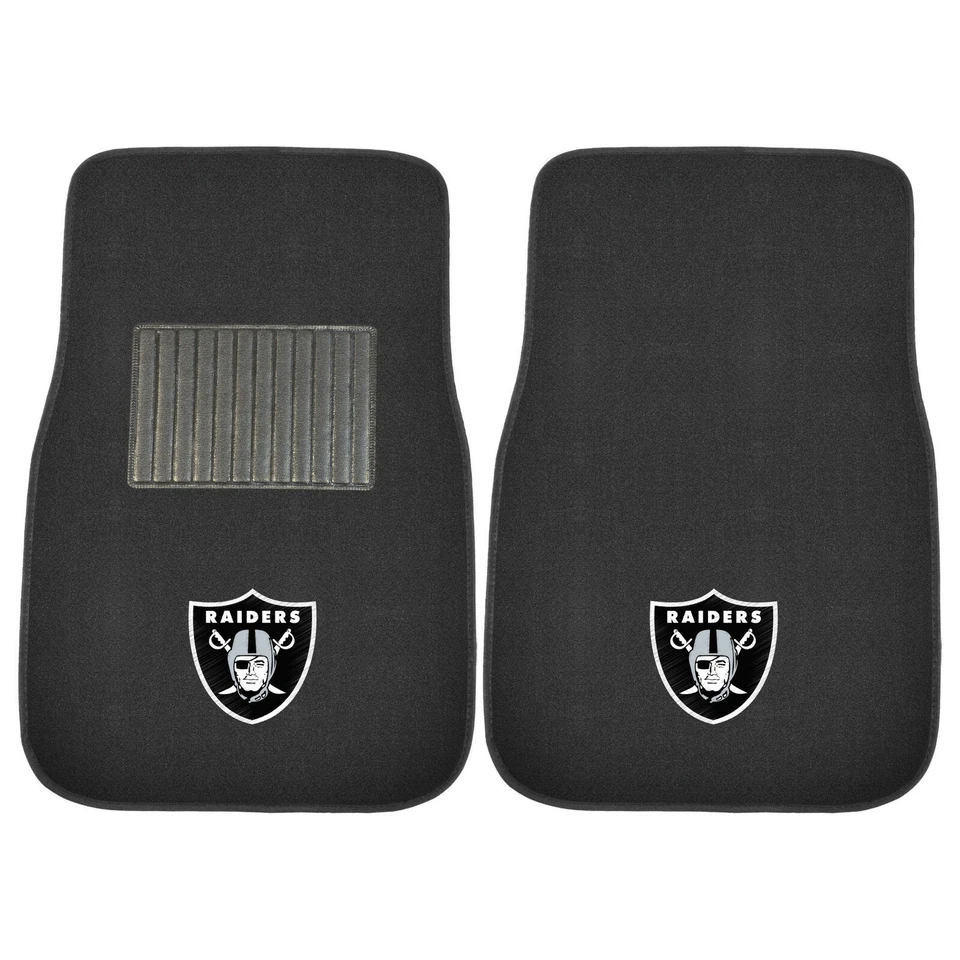 4PC NFL Oakland Raiders Car Truck Black All Weather Carpet Floor Mats Set Foto 3 de 4