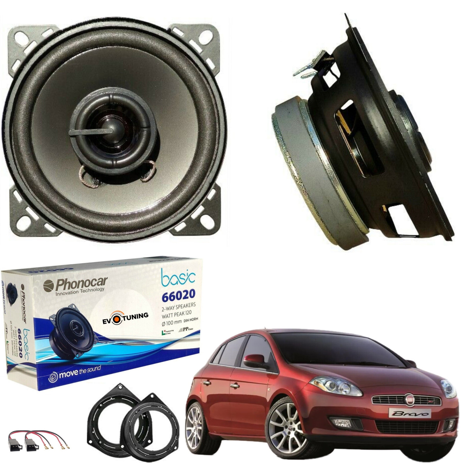 Altoparlanti Phonocar Fiat Bravo II Posteriori + Adattatori | 2 Vie