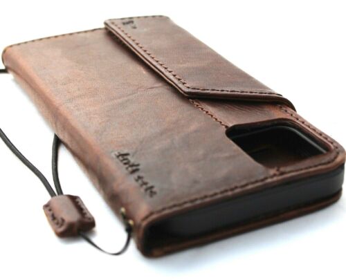 Genuine Leather Case For Apple iPhone 13 Pro Wallet Cover Book Magnetic oiled DE - Picture 1 of 6