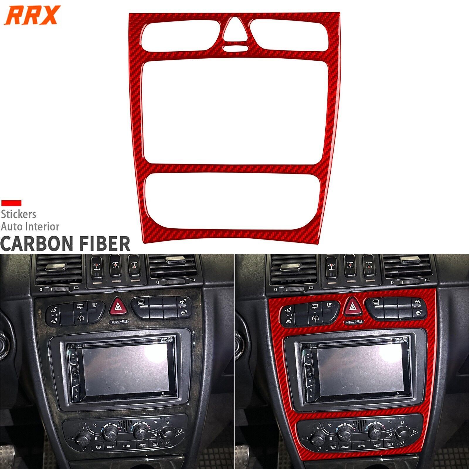 Red Carbon Fiber Center Console Panel Cover For Benz G-Class W463 G55 G63 04-12