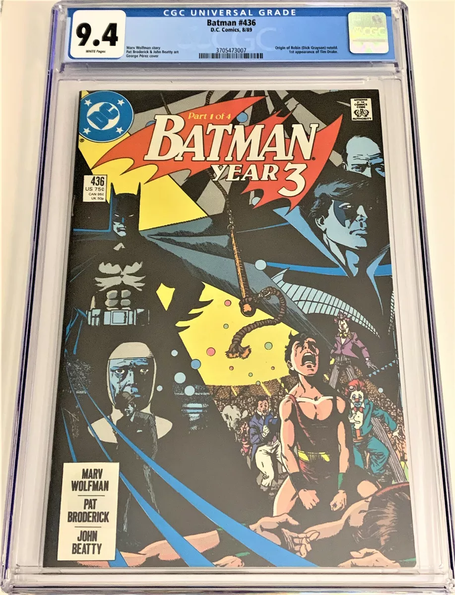 Batman #436 8/89 CGC 9.4 WHITE pgs (1st app Tim Drake, Red Robin)