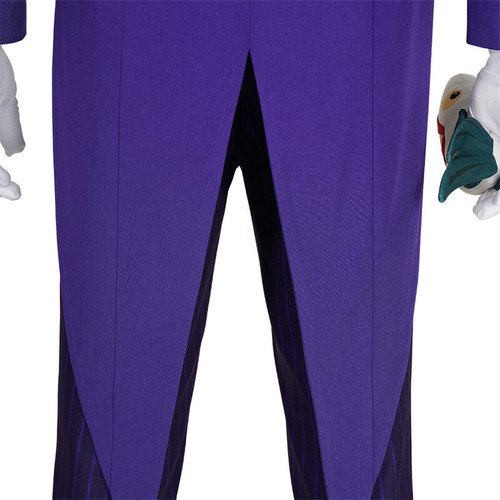 Batman The Animation Joker Men Full Set Uniform Outfit Cosplay Costume Halloween - Picture 9 of 18