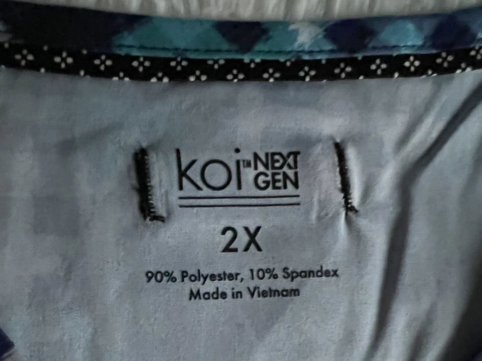 Koi Next Gen Scrub Top Women’s 2X Blue Early Energy Moonlight Stretch Nursing - Image 2 of 4