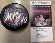 Pavel Mintyukov Signed Autograph Auto 2022 NHL Draft Puck ANAHEIM DUCKS JSA COA