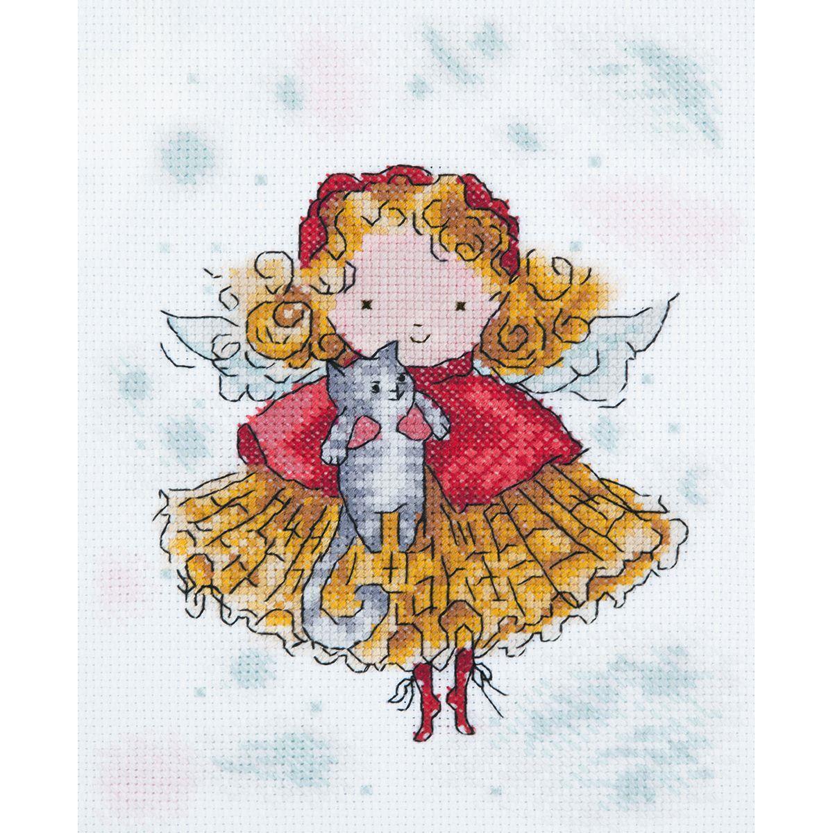 Klart counted cross stitch kit ""Best friends"" 16x21cm, DIY