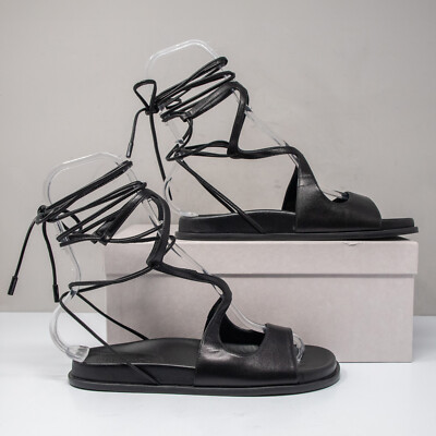 サンダル・ミュール JIMMY CHOO AZARI F FLAT SANDAL/ ANTIQUE Jimmy Choo Azure Flat Black Gladiator Sandals, Size 36 (6 US