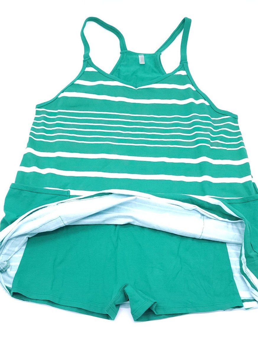 FP Free People Hot Shot Mini Dress Romper Stripe Green NWOT Women's Size  Medium | eBay