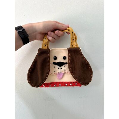 Handmade Small Pug Puppy Dog Fleece Kids Bag Novelty Purse