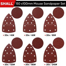 SHALL 120 PCS Mouse Sanding,Grit 40-240,for Multi Sanders/Sanding Sheets