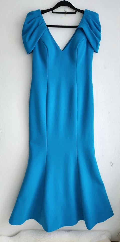 Alexander by Daymor Vestido de Noche Cuello en V, Sirena, Tren de Barrido - Talla 12 Foto 2 de 4