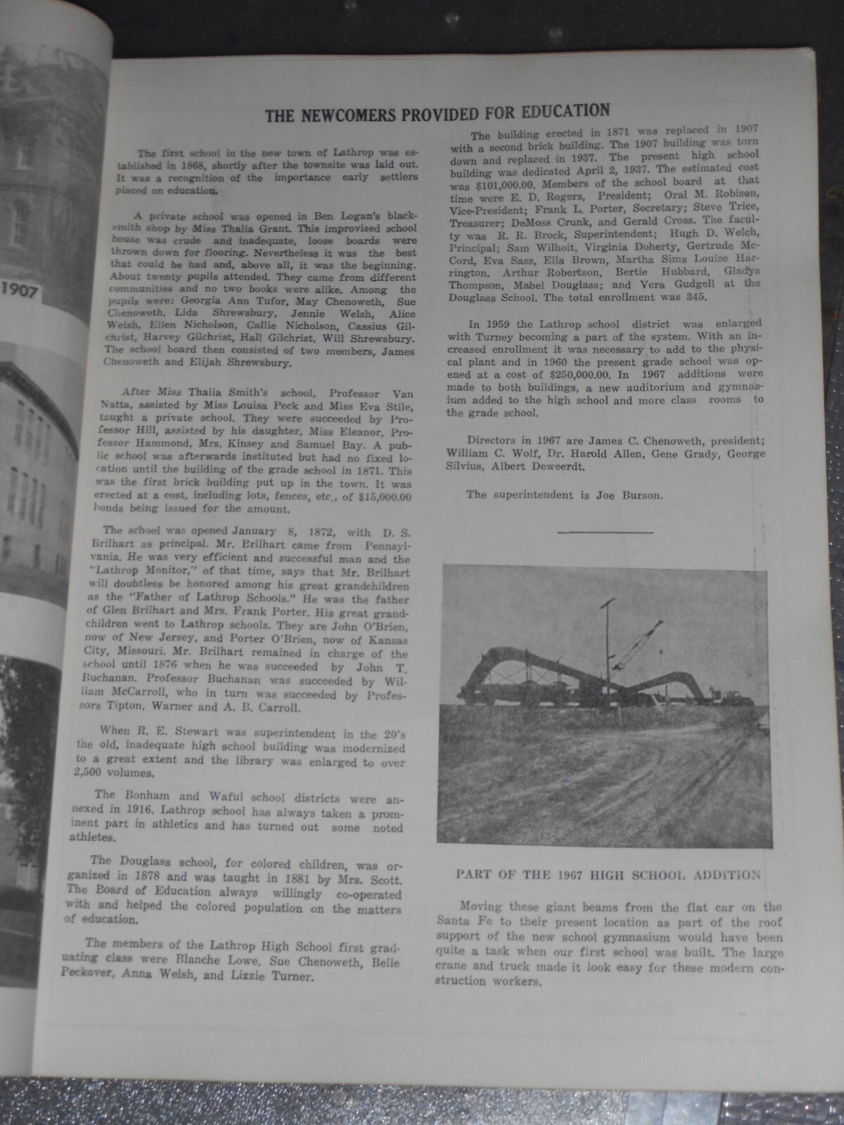 100 Year Photo History of Lathrop Missouri, Time line of Events, Old MO