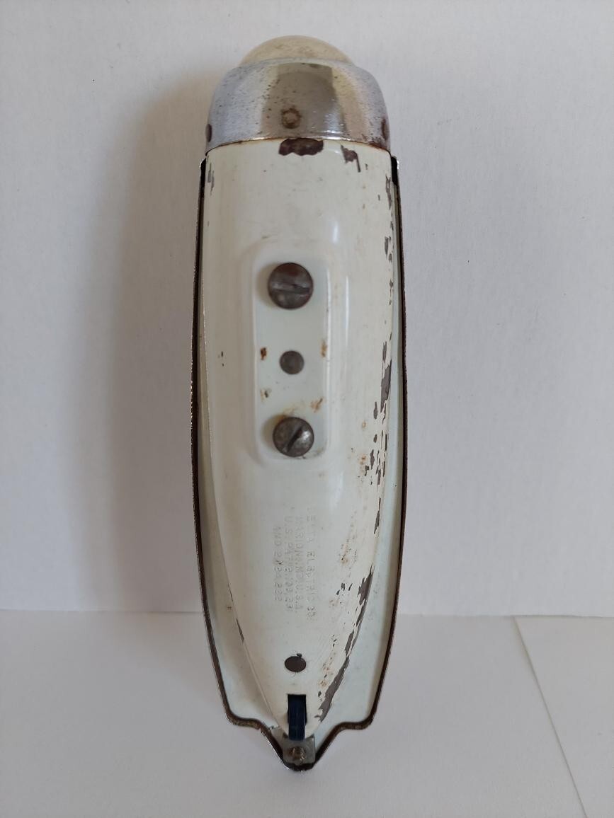 Vintage Delta Bicycle HEAD LIGHT Chrome /White * Bike Torpedo Headlight