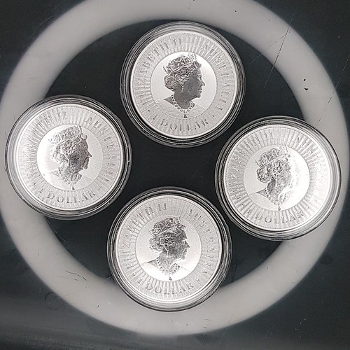 4 x 2019 Perth Mint 1oz Australian Kangaroo 9999 Silver Coin Bullion Uncir - Picture 6 of 8