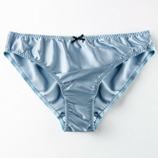 Womens 100 Silk Panties Cheeky Bow Deco Cute Shiny Underwear Satin Knickers