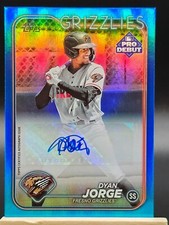 2024 Topps Pro Debut Dyan Jorge BLUE Auto 145/150 Fresno Grizzlies #PD-170