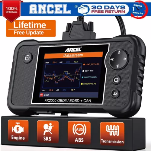 Automotive OBD2 Scanner Diagnostic Tool ABS SRS Transmission Car Check Engine - Picture 13 of 13