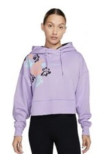 Nike Purple Cropped Hoody With Flowers