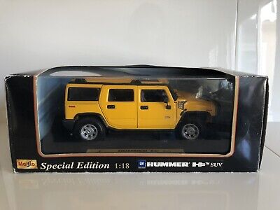 1:18 SCALE MAISTO HUMMER H2 SUV YELLOW SPECIAL EDITION DIECAST MODEL  COLLECTION