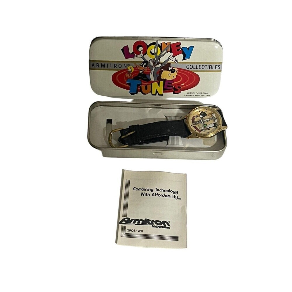 Vintage 1994 Looney Tunes Armitron Watch Featuring Bugs Bunny Daffy Duck Sylvester Rare Collectible