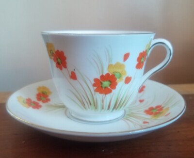Thomas Forester & Sons Phoenix Bone China Teacup & Saucer England Hand Painted 