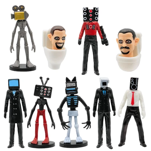 8/12 STCK./Set Skibidi WC Actionfigur Spielzeug Mini PVC Modell Puppe Kuchen Dekor - Bild 7 von 12