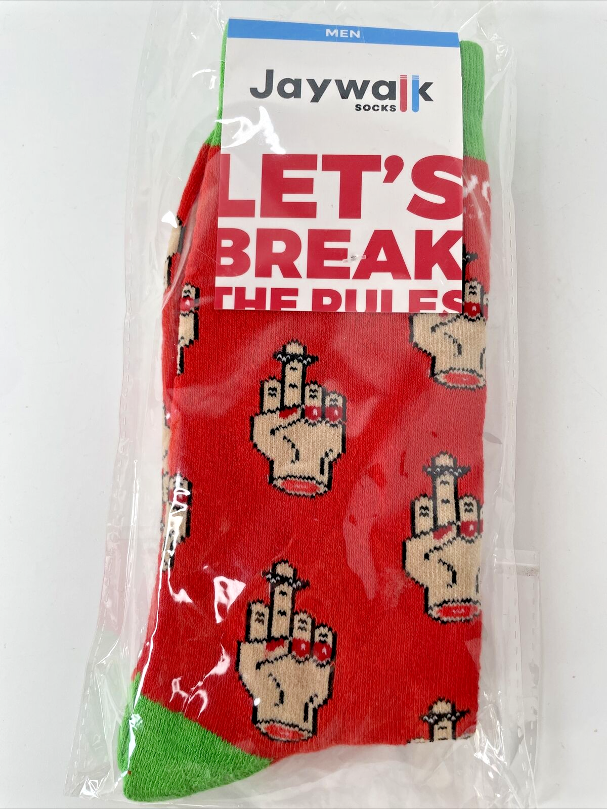 Jaywalk Socks Mens Graphic Print Crew Socks Break The Rules-image