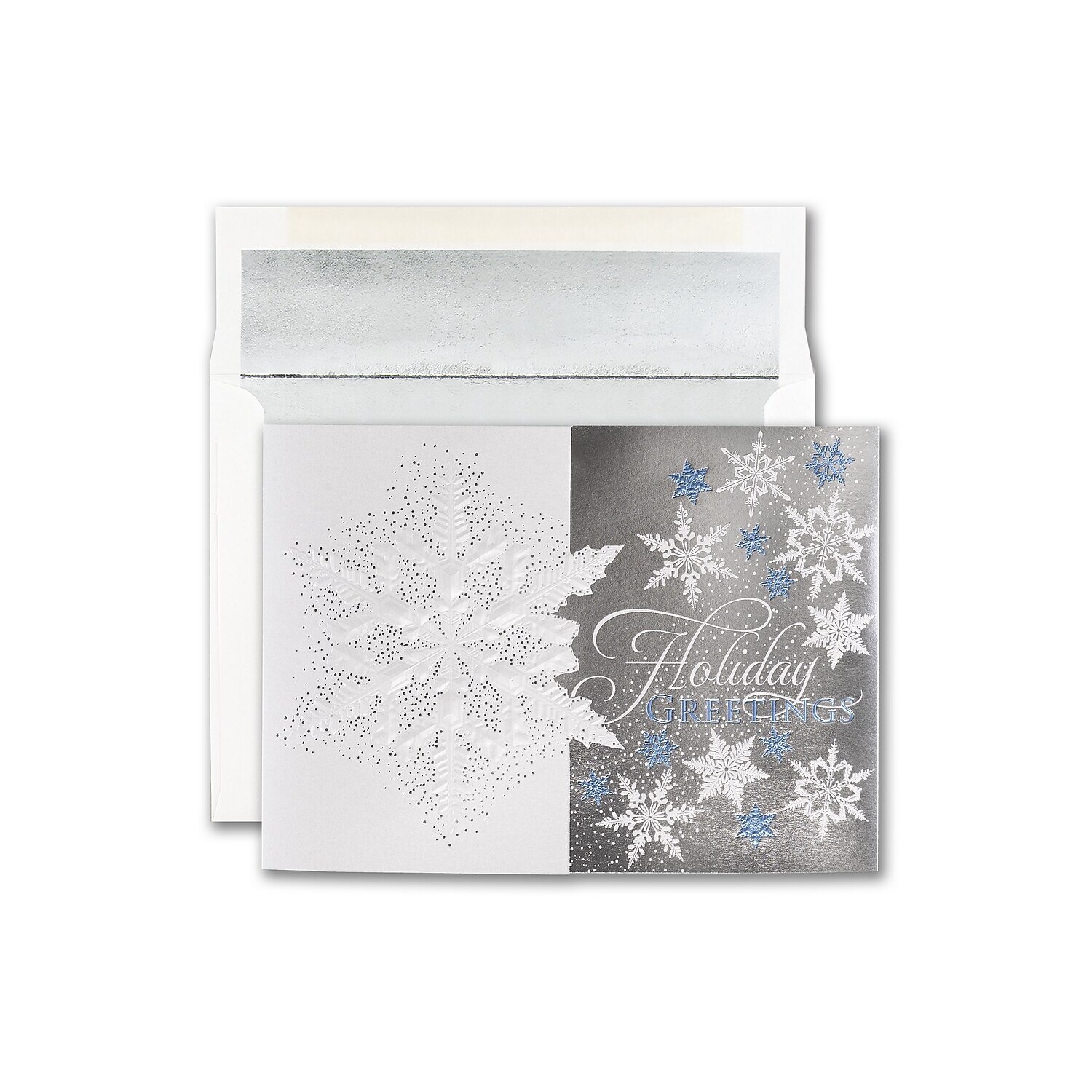 JAM PAPER Blank Christmas Cards & Matching Envelopes Set Snowflake