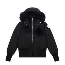 Moose Knuckles Women's Thick Short Parker Pilot Jacket Down Jacket Black/White