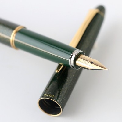 PILOT Lady Füllfederhalter 14K Feder Fein Metallic Grün Glitzer Sparkle Gold ...