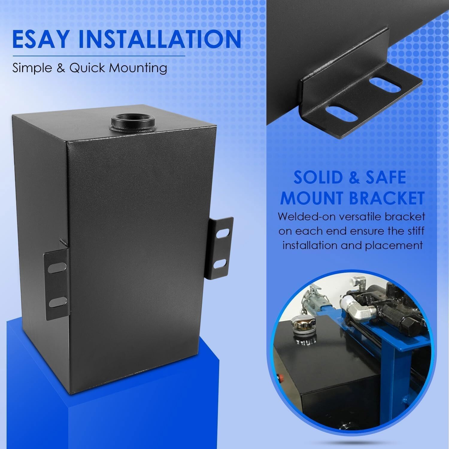 5 Gallon 14 Gauge Steel Hydraulic Fluid Reservoir Tank with Breather Cap