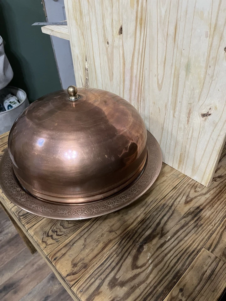 Suporte para bolo de cobre grande vintage - Imagem 3 de 4