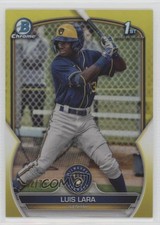 2023 Bowman Chrome Prospects Yellow Refractor 2/75 Luis Lara #BCP-100 15r3